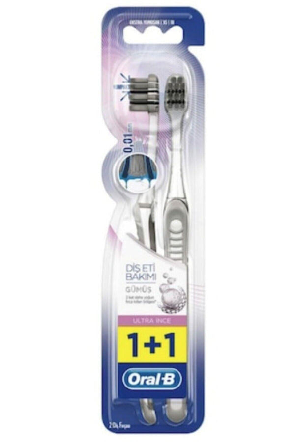 Oral-B Oral B Ultra Thin Sılver Diş Eti Bakımı 1+1 Ekstra Yumuşak Diş Fırçası