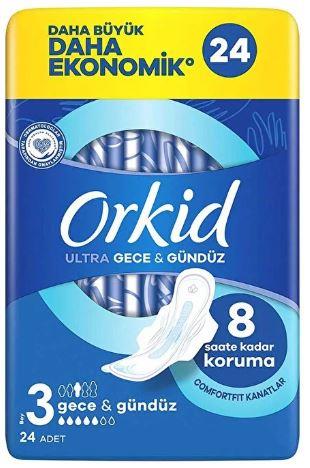 Orkid Hijyenik Ped Ultra Extra Dörtlü Gece 24'lü