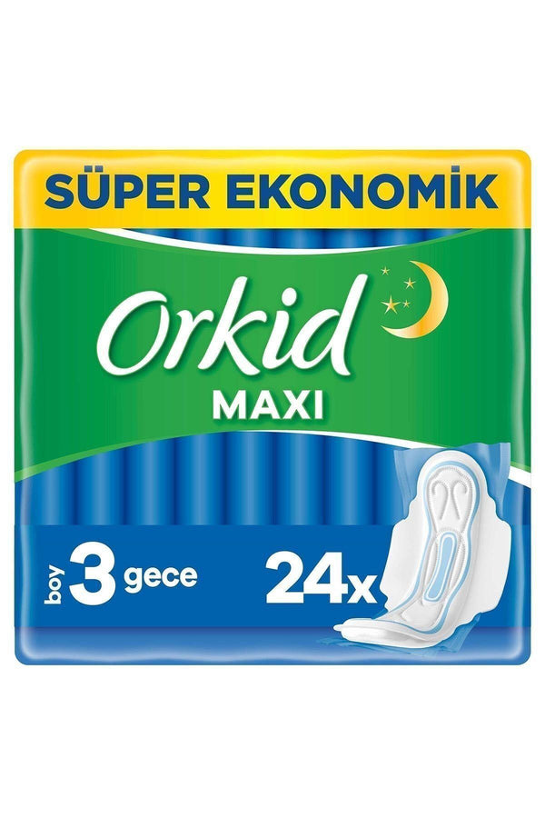 Orkid Maxi Hijyenik Ped Gece Süper Ekonomik Paket 24 Ped