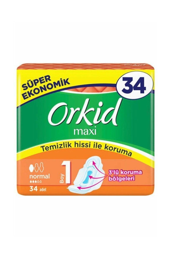 Orkid Maxi Hijyenik Ped Normal Süper Ekonomik Paket 34 Ped