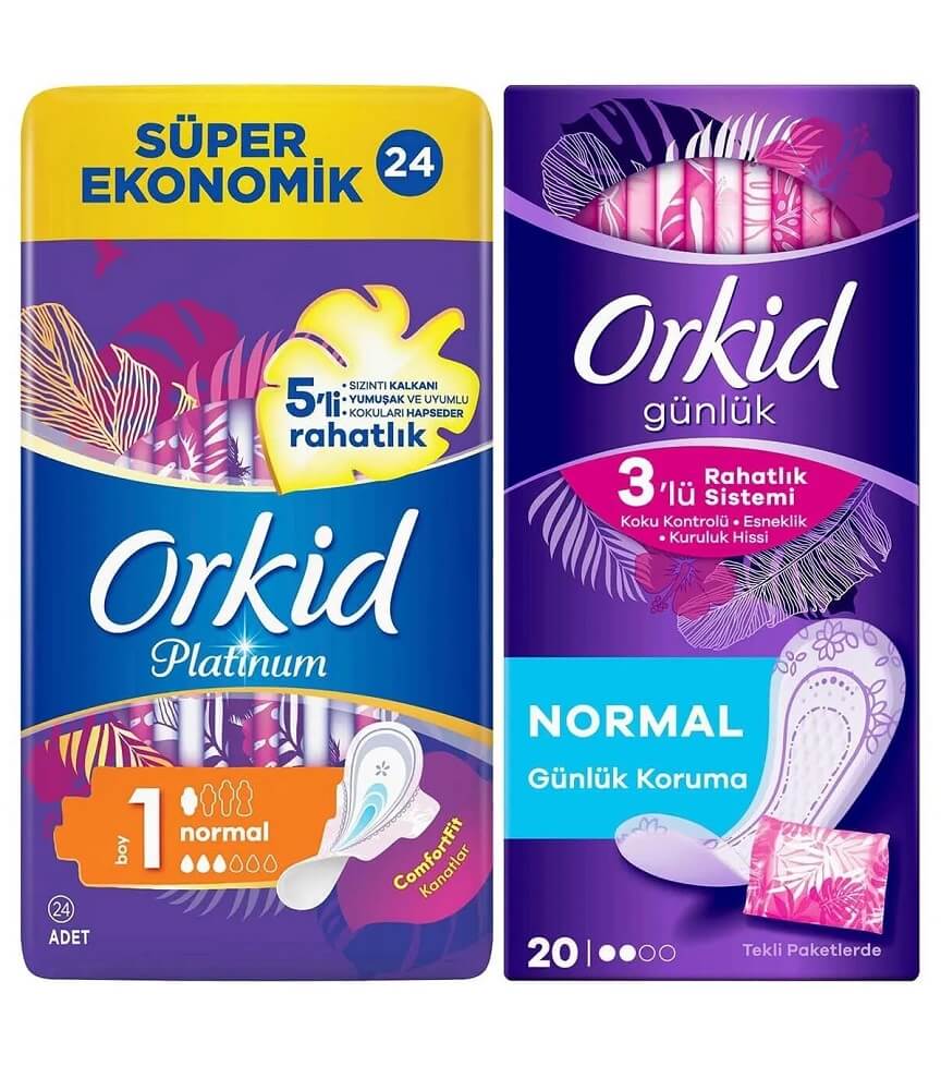 Orkid Platinum Dörtlü Normal+Günlük Ped 20'li