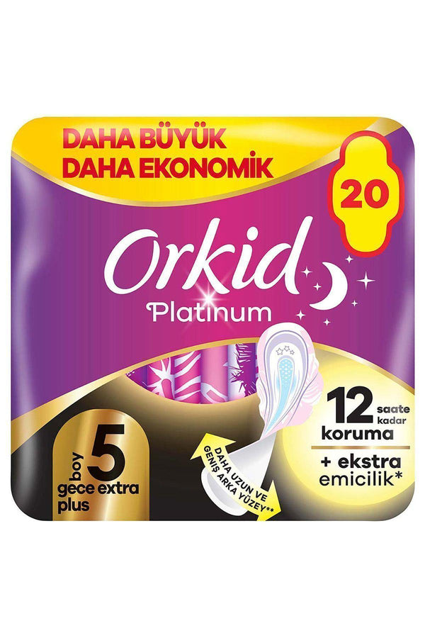 Orkid Platinum Gece Ekstra Plus (BOY 5) 20 Adet Hijyenik Ped