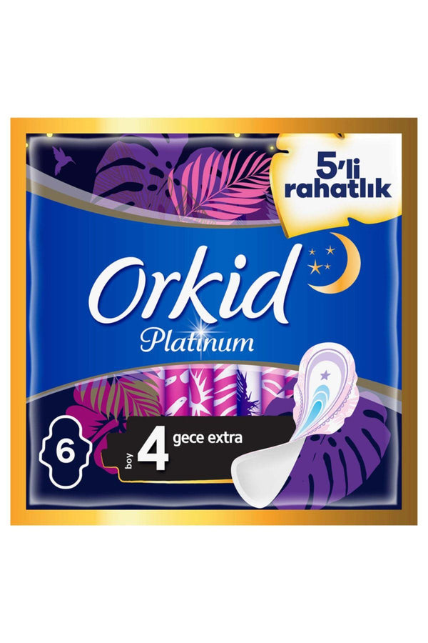 Orkid Platinum Gece Extra 6 Adet Tekli Paket Hijyenik Ped