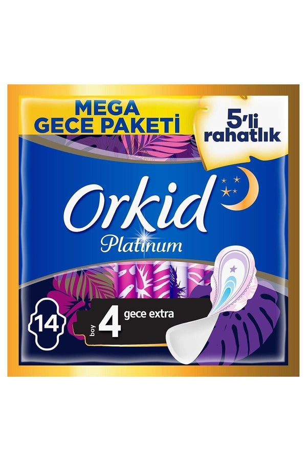 Orkid Platinum Gece Extra Hijyenik Ped 4 Beden 14 Ped Süper Ekonomik