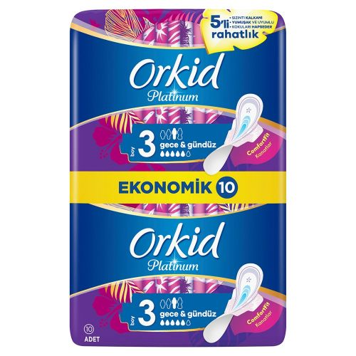 Orkid Platinum Hijyenik Ped Gece Ekonomik 10'lu