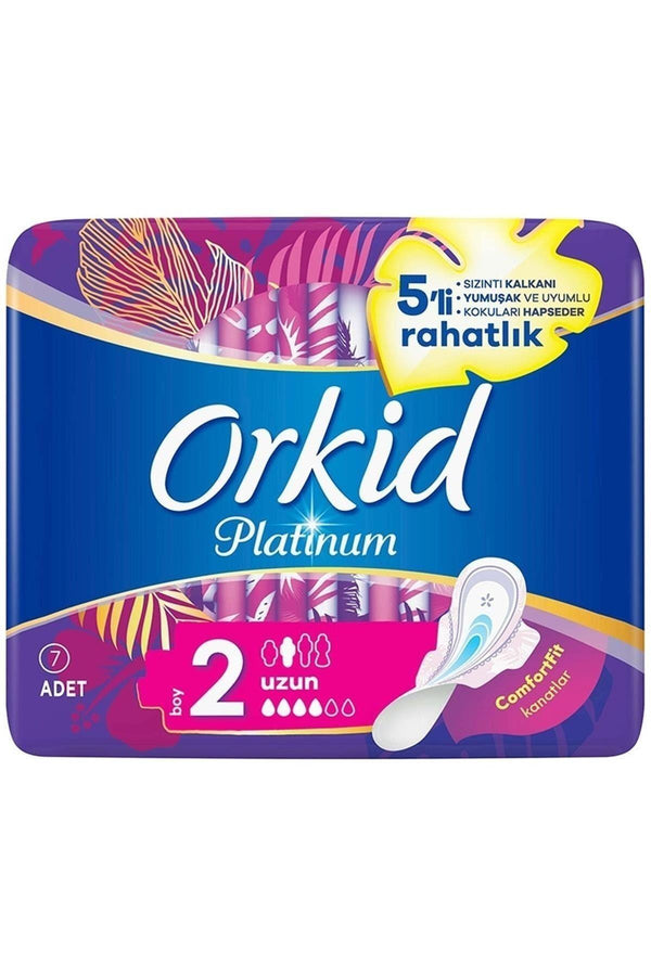 Orkid Platinum Kanatlı Uzun (boy 2) 7 Adet Hijyenik Ped