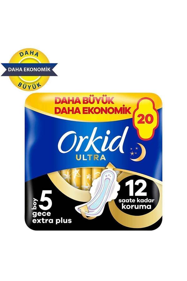 Orkid Ultra Gece Ekstra Plus (boy 5) 20 Adet Hijyenik Ped