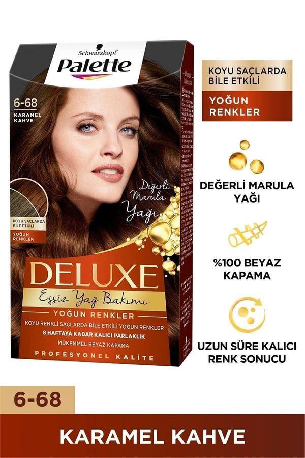 Palette DELUXE SAÇ BOYASI YOĞUN RENKLER 6-68 KARAMEL KAHVE