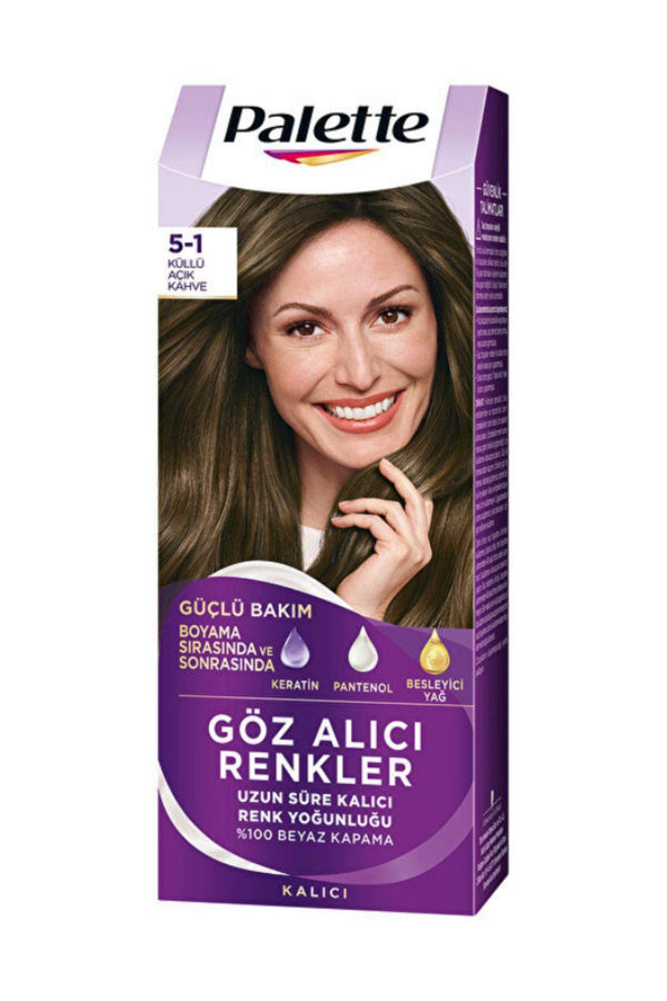 Palette Göz Alıcı Renkler 5-1 Küllü Açık Kahve Saç Boyası
