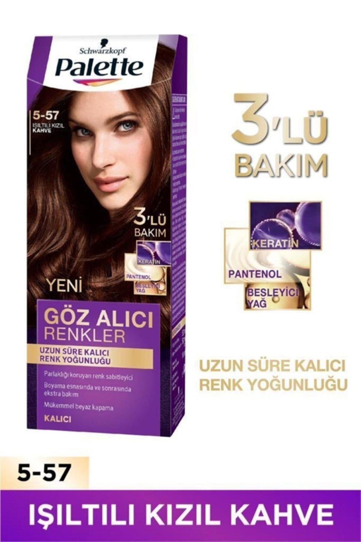 Palette Işıltılı Kızıl Kahverengi Göz Alıcı Renkler 5-57 Saç Boyası