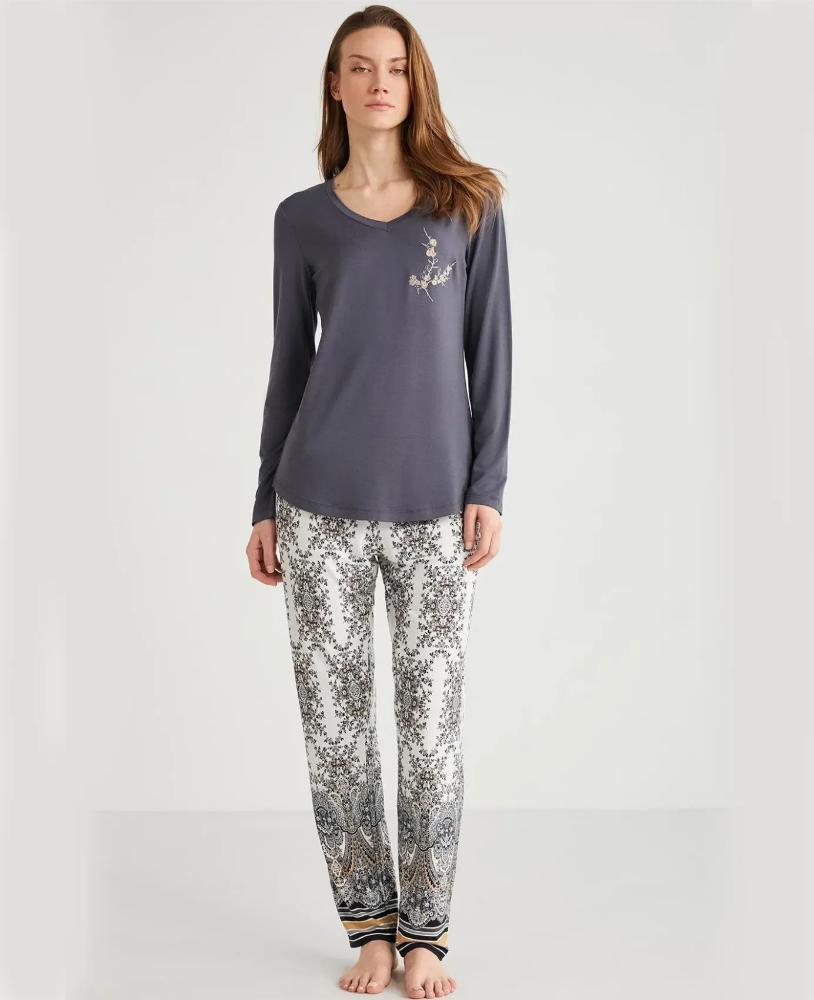 Penye Mood 9716 Kadın Pijama Takımı Antrasit