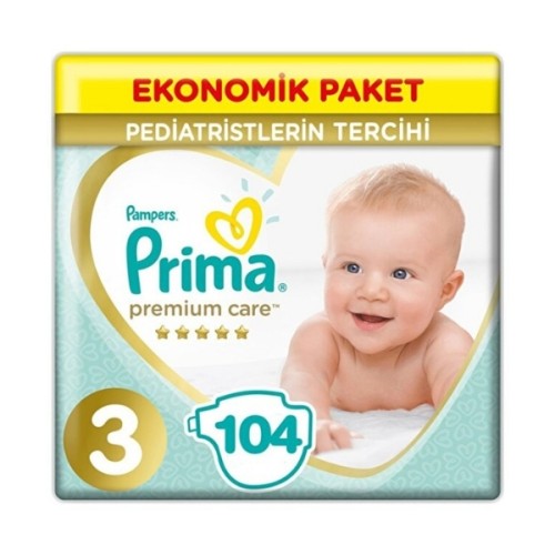 Prima Bebek Bezi Premium Care Ekonomik Paket 3 Beden 104 lü Fiyatı