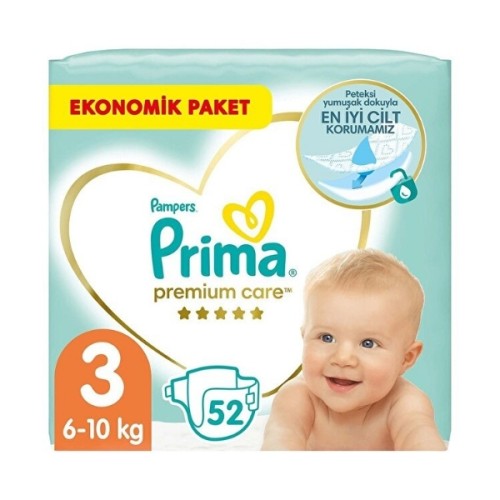 Prima Bebek Bezi Premium Care Ekonomik Paket 3 Beden 52 li Fiyatı