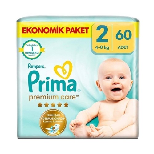 Prima Bebek Bezi Premium Care Ekonomik Paket 2 Beden 60 lı Fiyatı