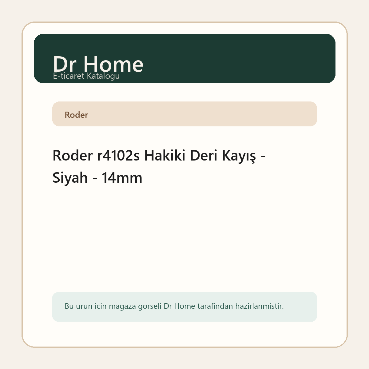 Roder r4102s Hakiki Deri Kayış - Siyah - 14mm