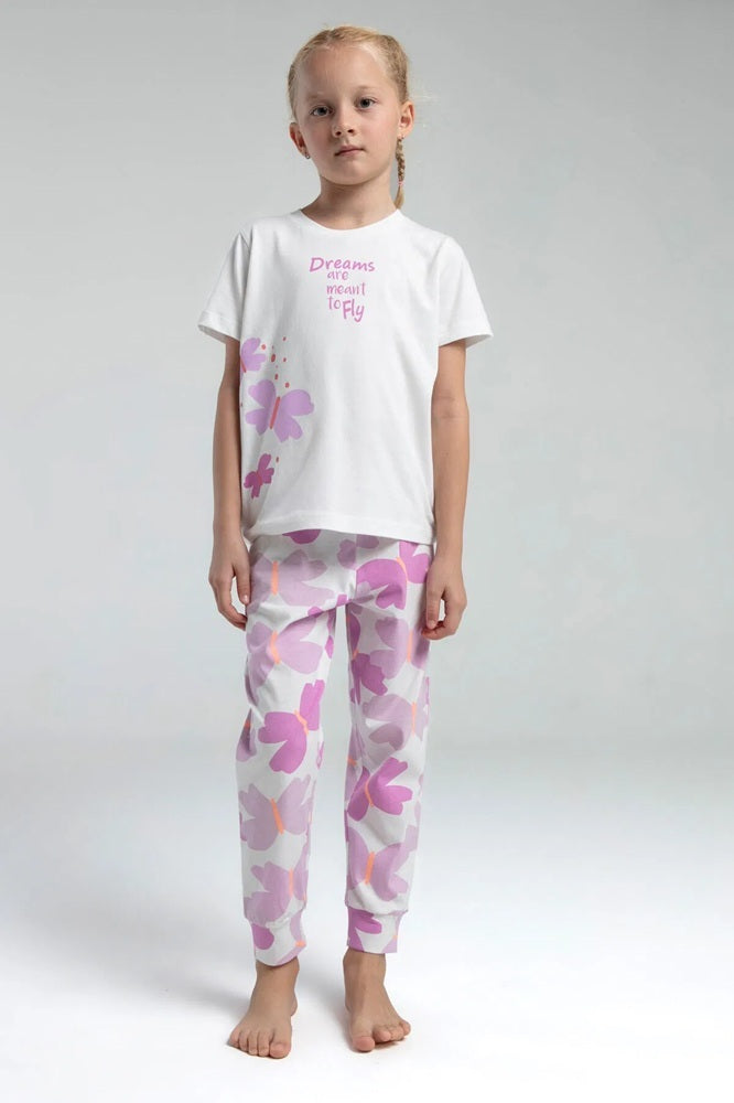 Rolly Polly Rp3597-G Genç Kız Pijama Takımı Beyaz