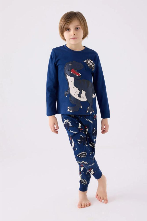 Roly Poly 3428-2 Erkek Çocuk Uzun Kollu Pijama Koyu Indigo