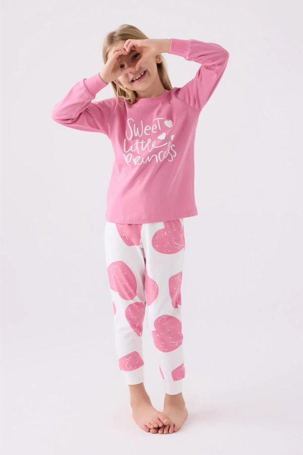 Roly Poly 3470-2 Kız Çocuk Uzun Uzun Kol Pijama Takımı Karanfil
