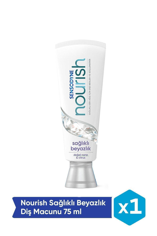 Sensodyne Nourish Sağlıklı Beyazlık 75 ml Diş Macunu Yumuşak Diş Fırçası X2