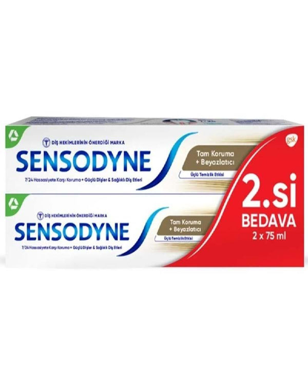 Sensodyne Tam Koruma+Beyazlatıcı 2Li Set Diş Macunu 2*75Ml