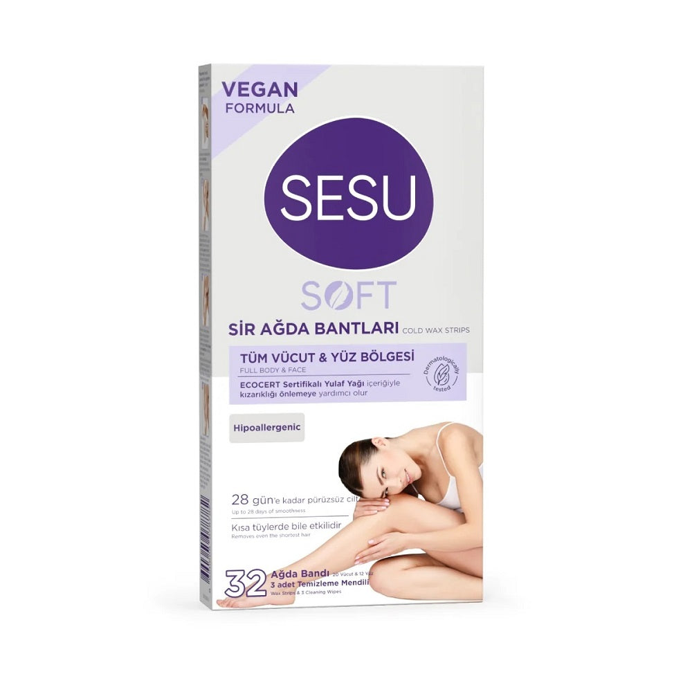 Sesu Ağda Bandı Vücut Soft Yulaf 32'li