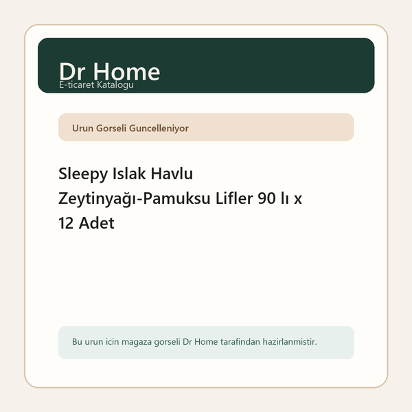 Sleepy Islak Havlu Zeytinyağı-Pamuksu Lifler 90 lı x 12 Adet