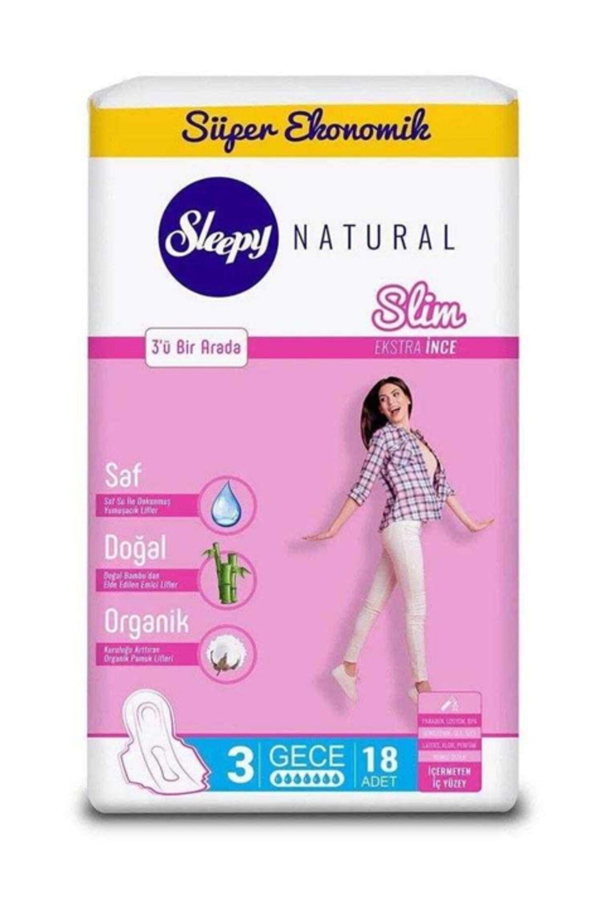 Sleepy Natural Slim Ekstra İnce Gece 18 Ped