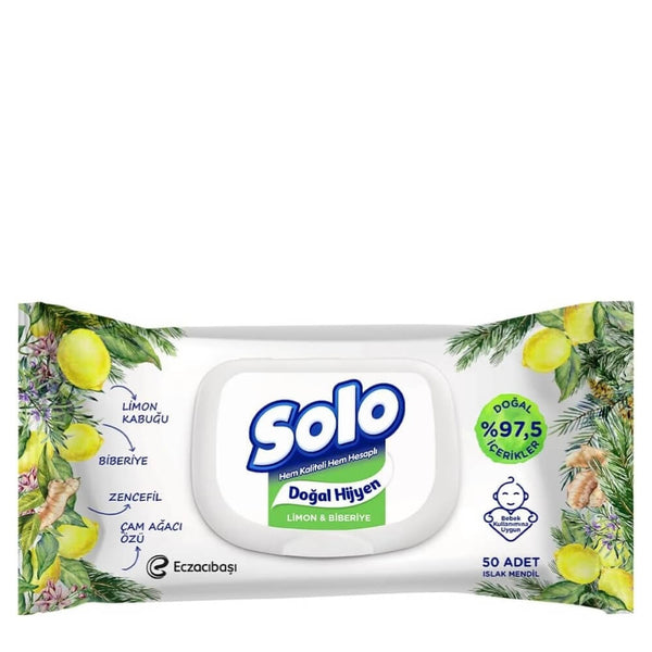 Solo Islak Havlu Doğal Hijyen Biberiye&Limon 3X50