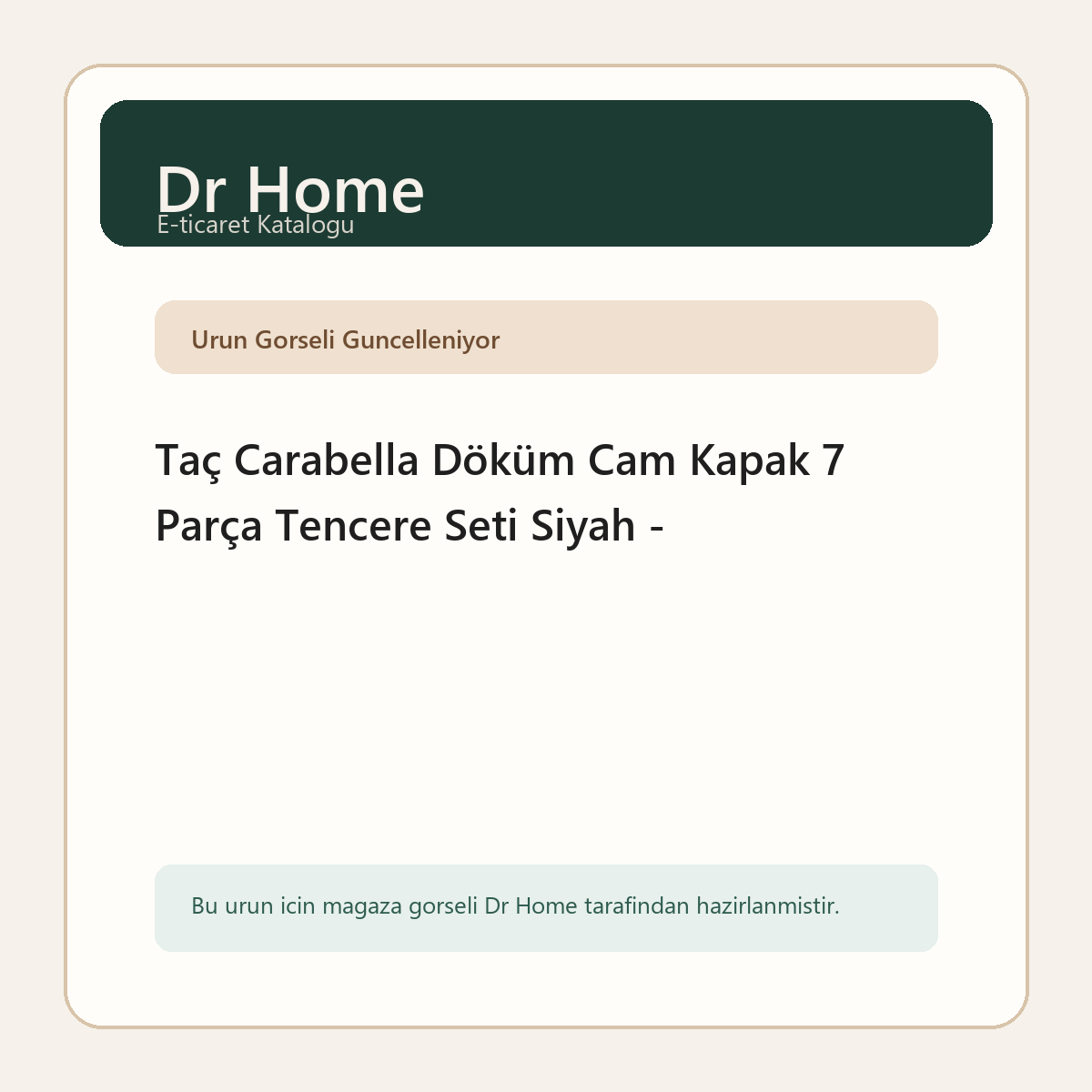 Taç Carabella Döküm Cam Kapak 7 Parça Tencere Seti Siyah -