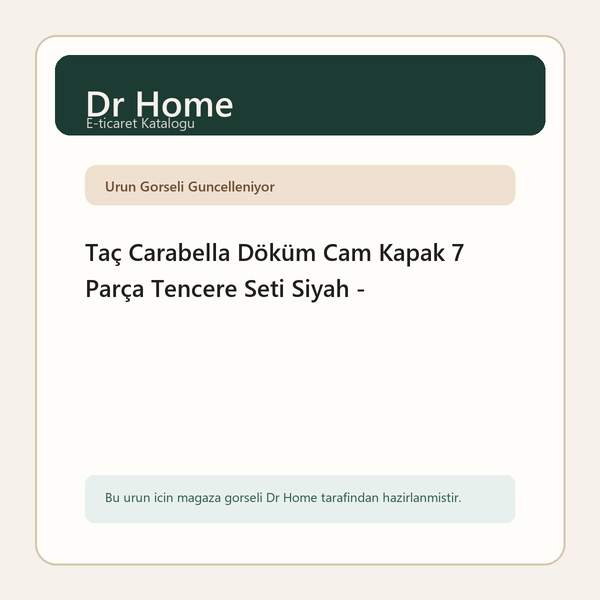 Taç Carabella Döküm Cam Kapak 7 Parça Tencere Seti Siyah -