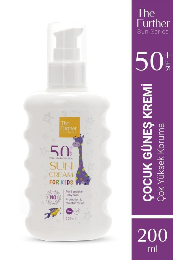 The Further Çocuk Güneş Kremi SPF50+ 200 ml | Nemlendirici | Hipoalerjenik, Alerjen İçermez