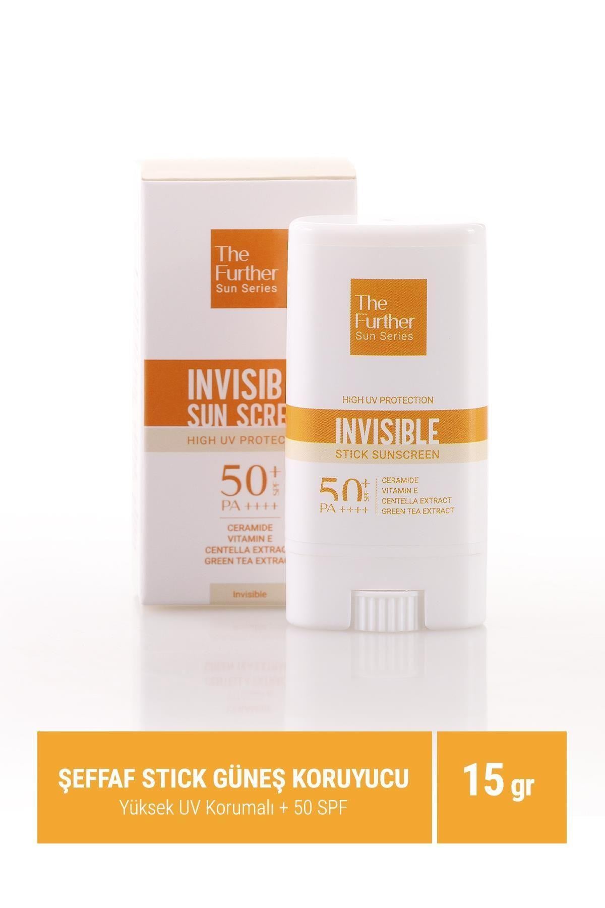 The Further Şeffaf Stick Güneş Kremi SPF50+ |Nemlendirici, Leke Karşıt | Ceramide, Vitamin E, Centella Özü