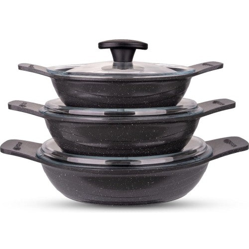 ThermoAD 3 lü kapaklı güveç sahan set gri