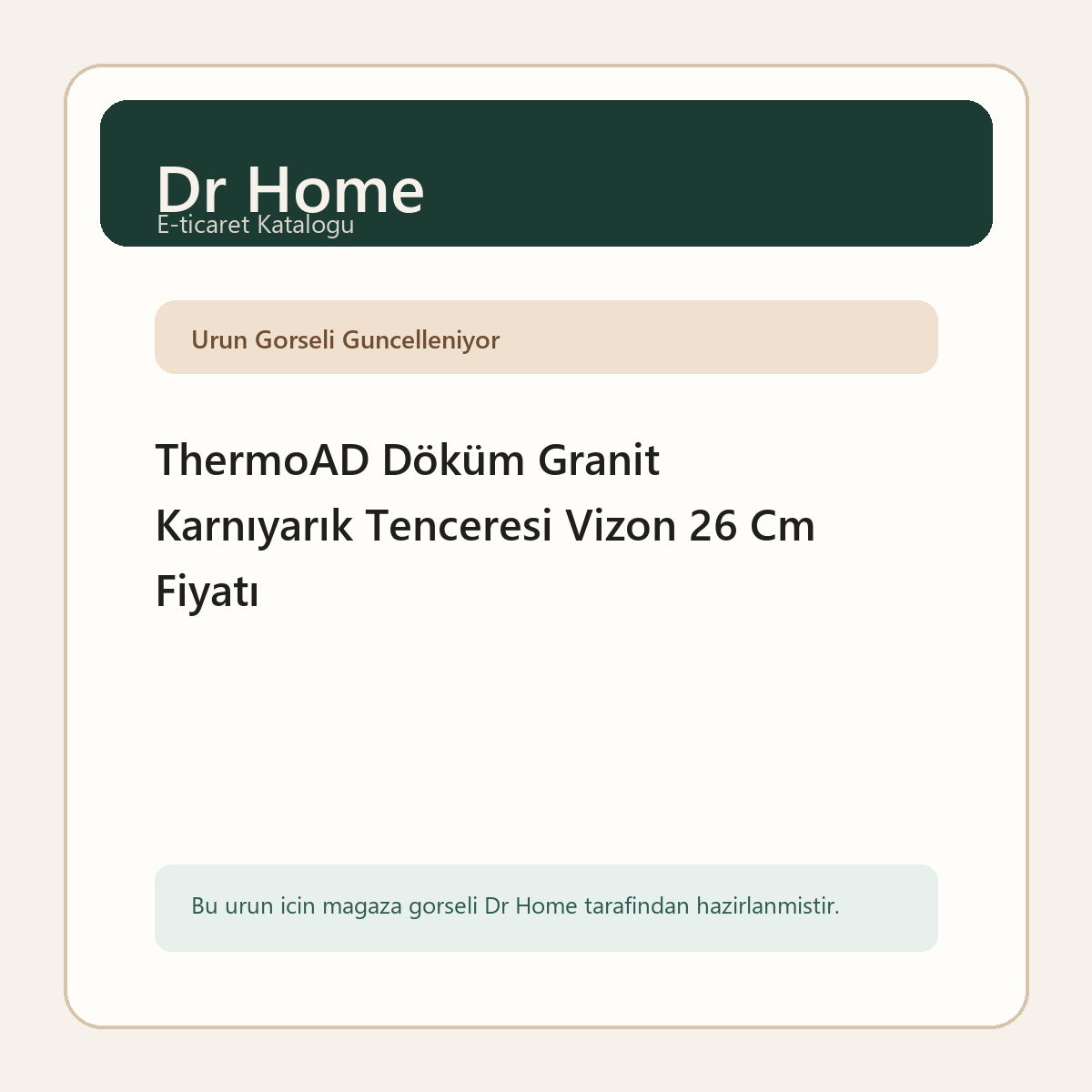 ThermoAD Döküm Granit Karnıyarık Tenceresi Vizon 26 Cm Fiyatı