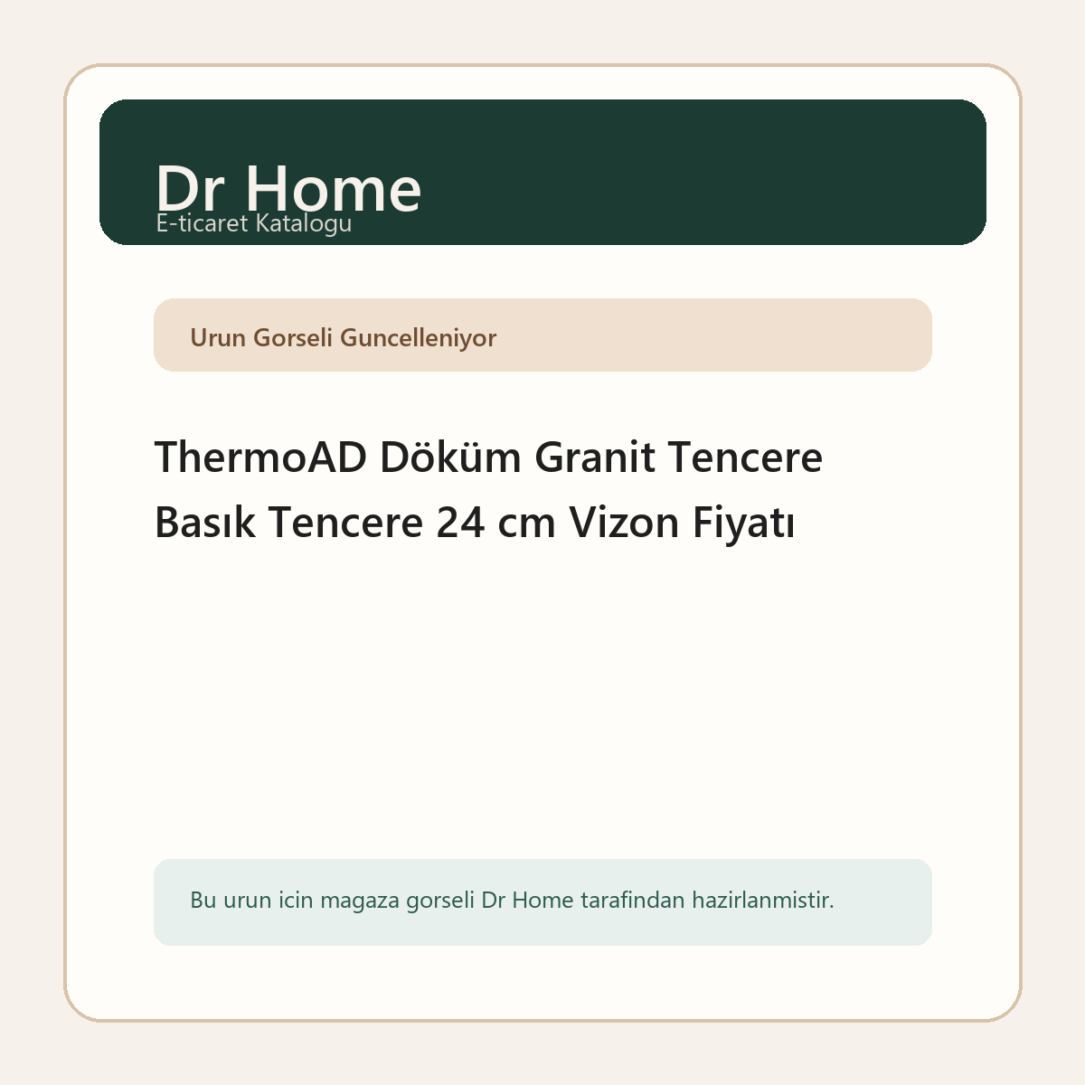ThermoAD Döküm Granit Tencere Basık Tencere 24 cm Vizon Fiyatı
