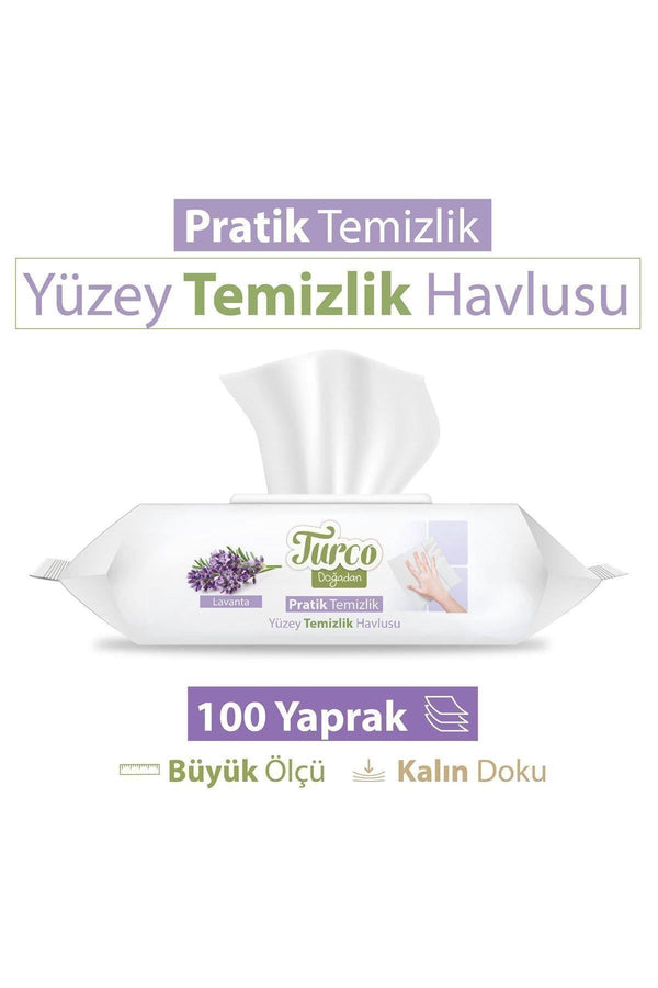 Turco Doğadan Pratik Temizlik Turco Doğadan Pratik Yüzey Temizlik Havlusu Lavanta 100 Yaprak