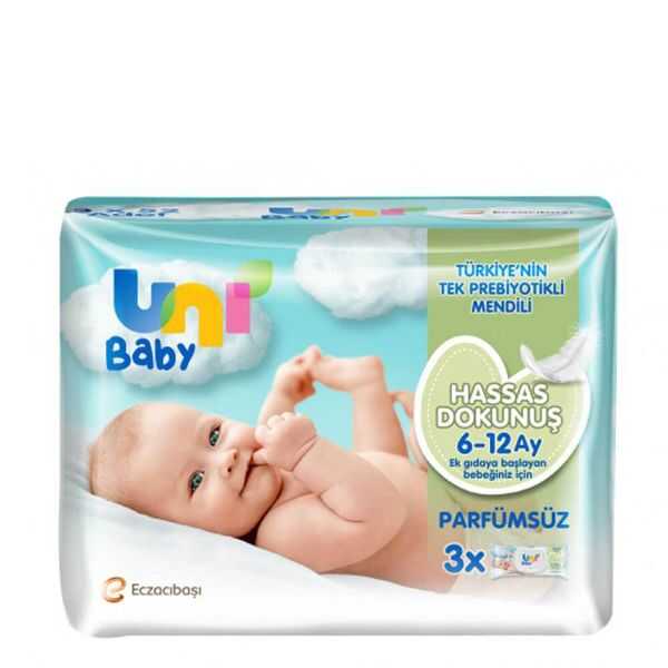 Uni Baby Islak Havlu Hassas Dokunuş 6-12Ay 52x3'lü