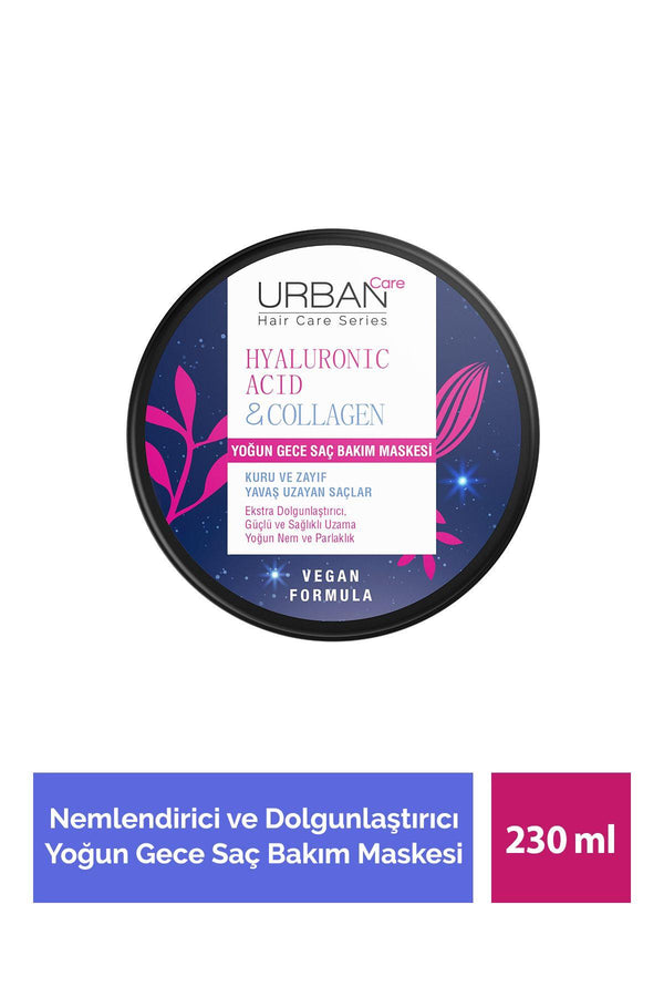 Urban Care Hyaluronik Asit & Kolajen Kuru Ve Cansız Saçlara Özel Yoğun Gece Saç Bakım Maskesi 230 Ml-vegan