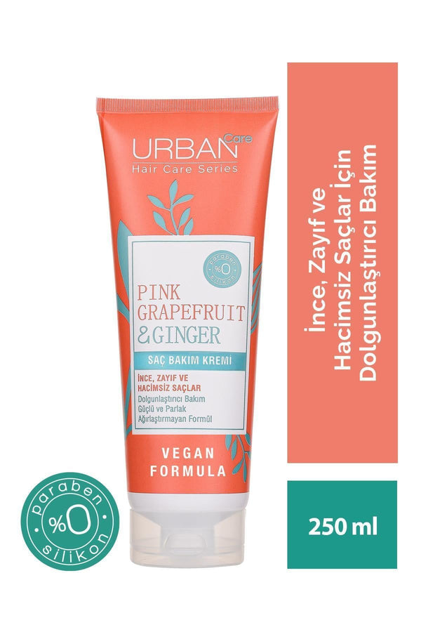 Urban Care Pink Grapefruit&ginger Ince Telli Saçlar Için Dolgunlaştırıcı Saç Kremi-vegan-250 ml