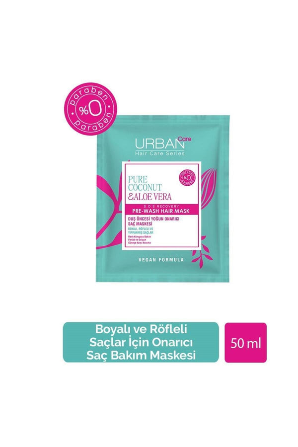 Urban Care Pure Coconut&aloe Vera Boyalı Saçlara Özel Renk Koruyucu Duş Öncesi Maske-50ml-vegan