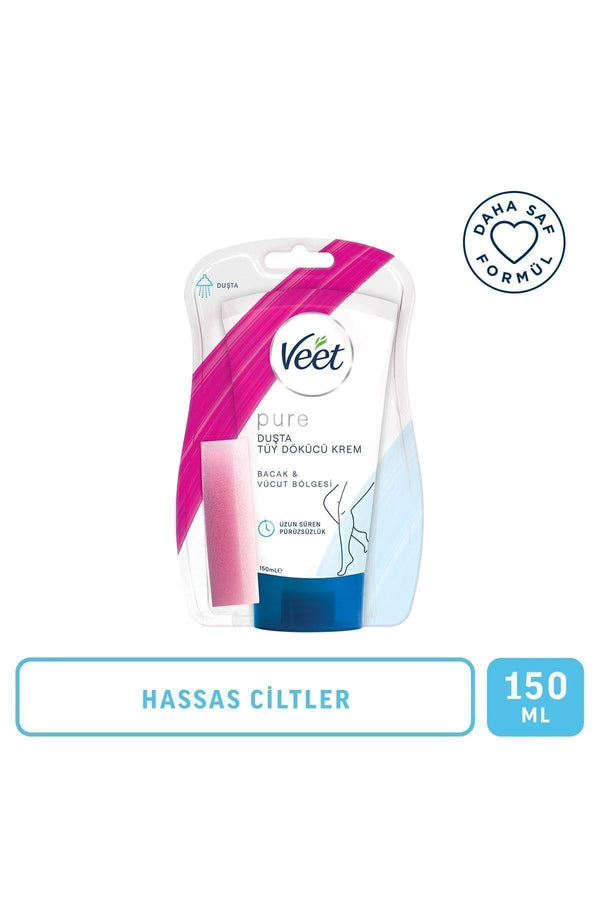 Veet Pure Duşta Tüy Dökücü Krem Hassas Ciltler 150ml, Amonyaksız Ferah Koku