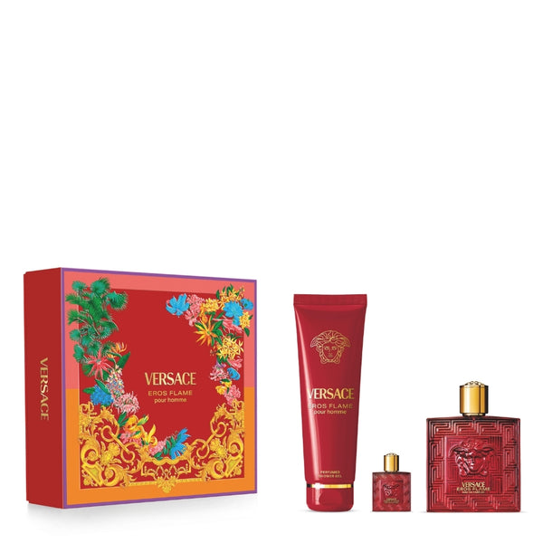 Versace Eros Flame Erkek Parfüm Edp 100 Ml + Shower Gel 150 Ml + Edp 5 Ml Set