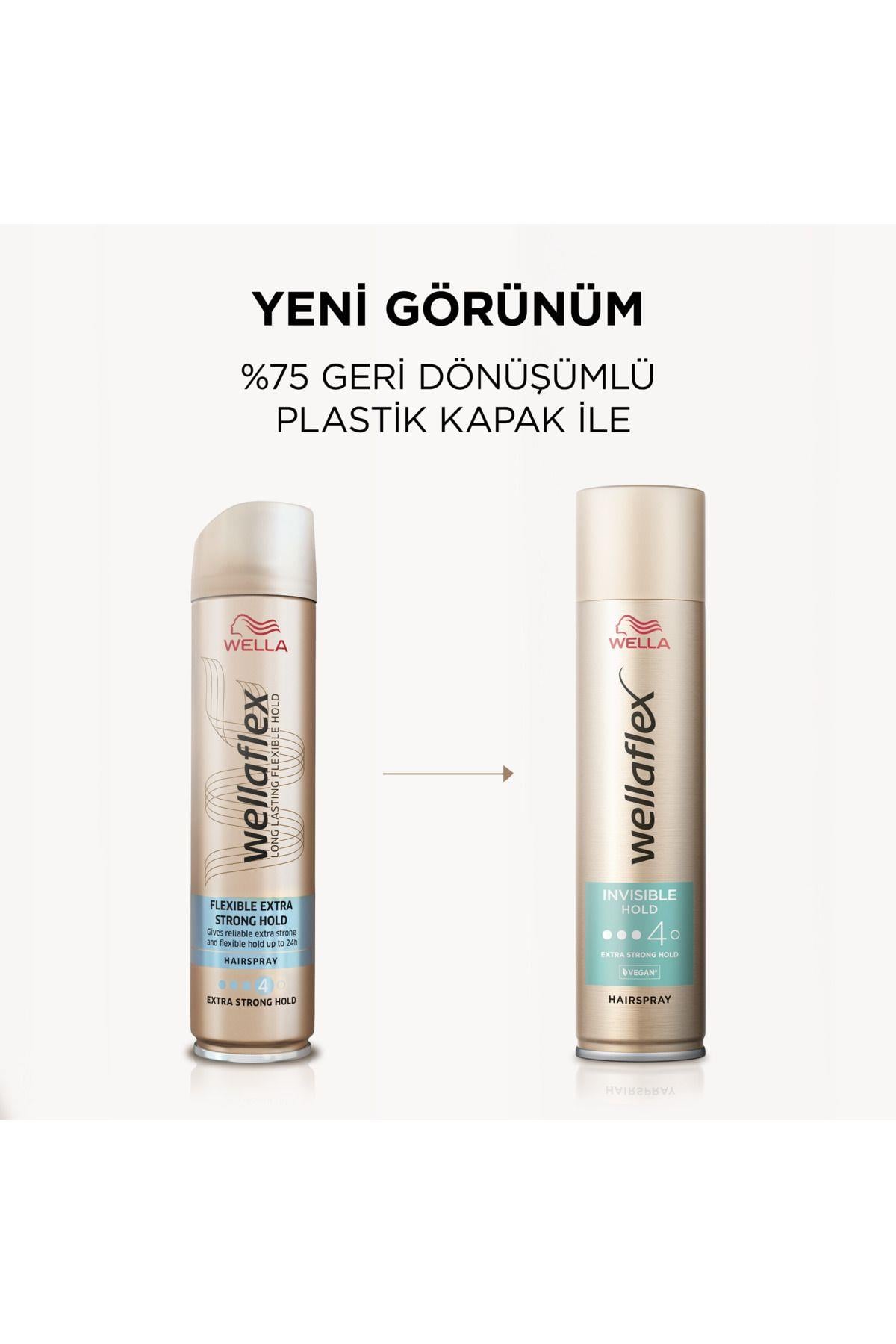 Wella Wellaflex Invisible Hold Görünmez Tutuş Sağlayan Saç Spreyi Extra Strong Hold 250 ml - 4/5 Hold