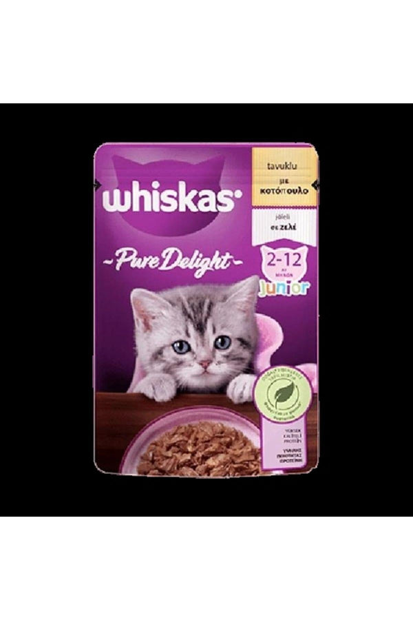 Whiskas Pouch Pure Delight Jöle Içinde Tavuklu Yavru Kedi Konservesi 85gr