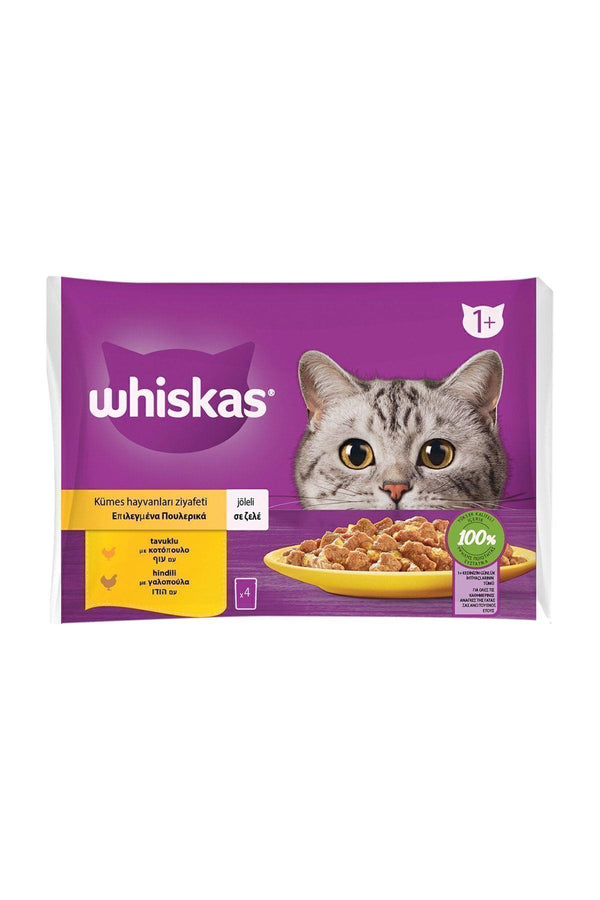 Whiskas Tavuklu Ve Hindili Yetişkin Kedi Yaş Maması 4x85 gr