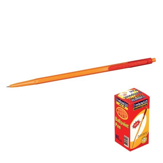 Mikro Kırmızı Tükenmez Kalem 33 Tm 60'lı Paket
