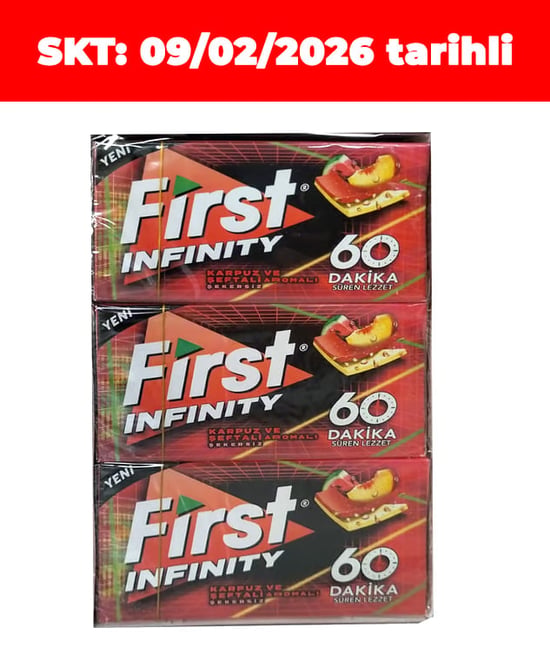 First 60 Dakika Sakız 27 gr x 12'li Paket Karpuz Şeftali