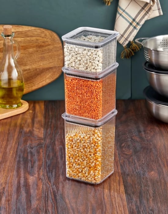 Akelim Kristal 3'lü Kare Set-1300 Ml-900 Ml-600 Ml