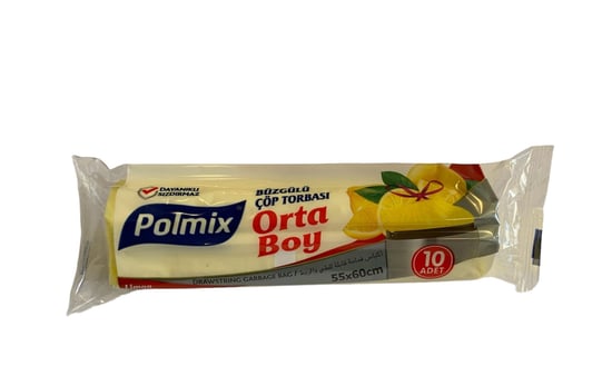 Polmix Limon Kokulu Orta Boy (55x60cm) Büzgülü Çöp Torbası 10 Adet