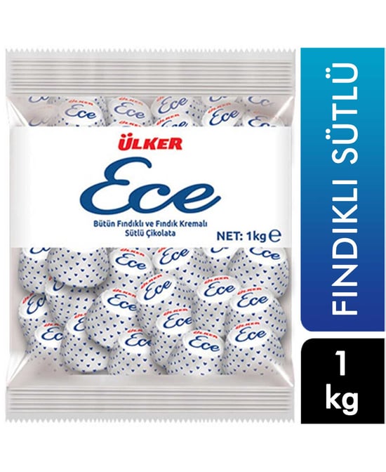 Ülker Ece Bayram Çikolatası 1 Kg Bütün Fındıklı Sütlü